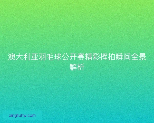 澳大利亚羽毛球公开赛精彩挥拍瞬间全景解析